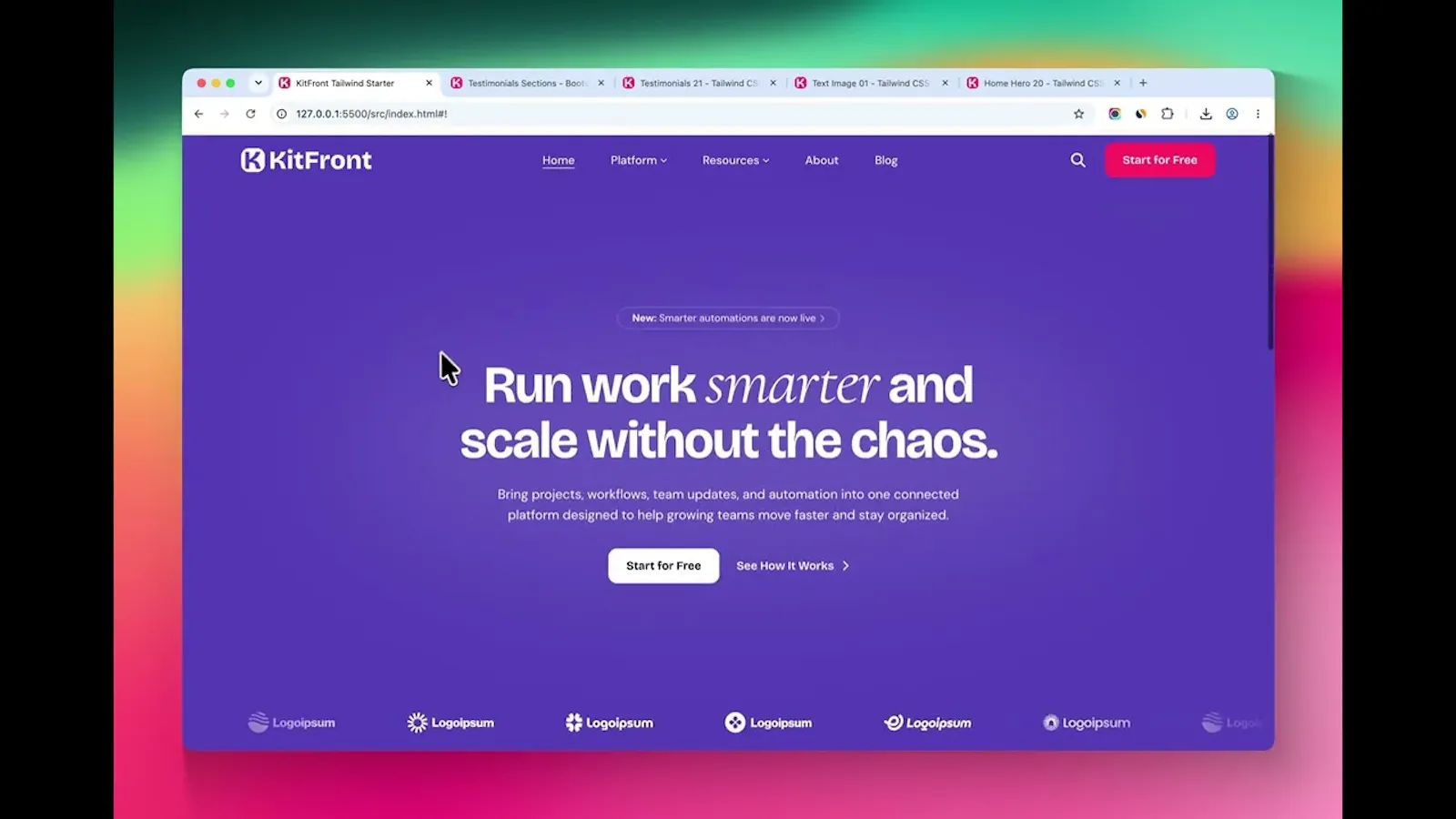 KitFront screenshot 1 (video preview)