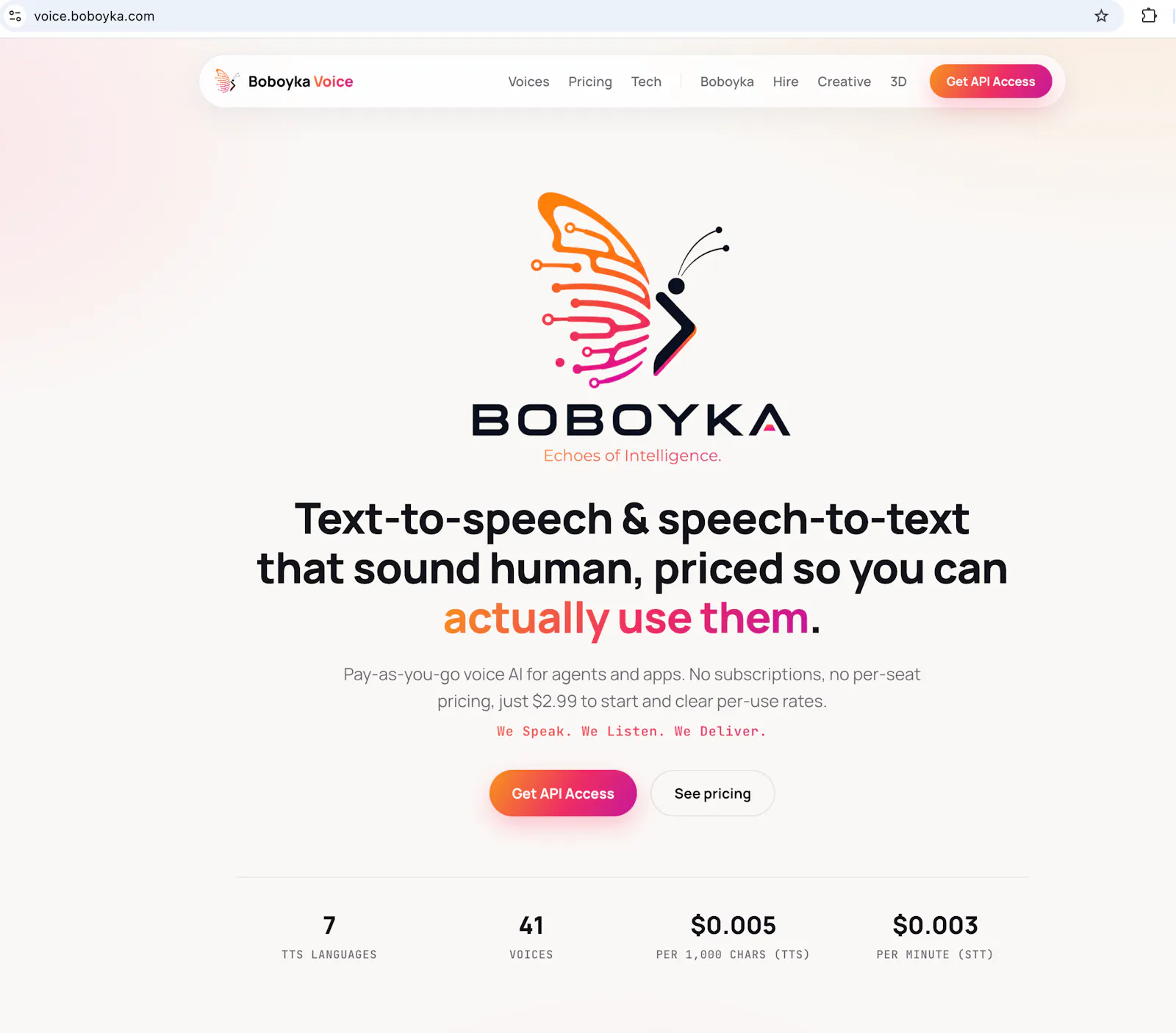 Boboyka Voice, Pay-as-u-go TTS & STT API screenshot 2
