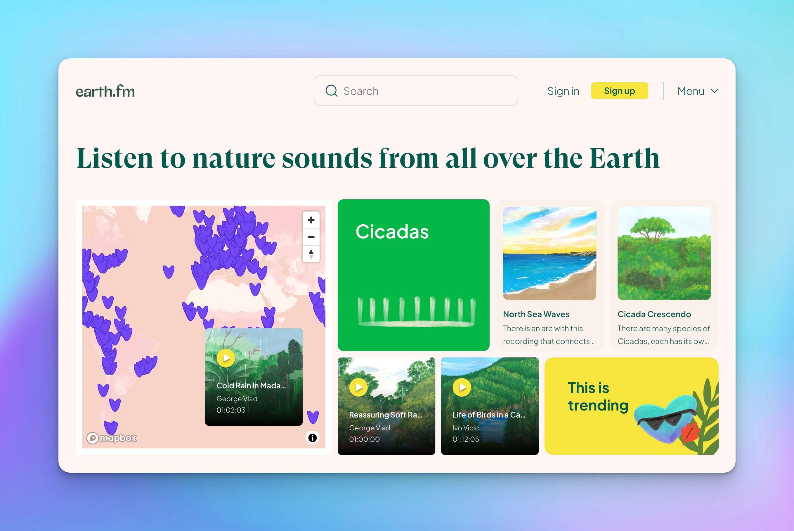 Mídia 2 de Dia do Dia da Terra imersivo paisagens sonoras - Comemore o Earthday com os sons da natureza mais inspiradora