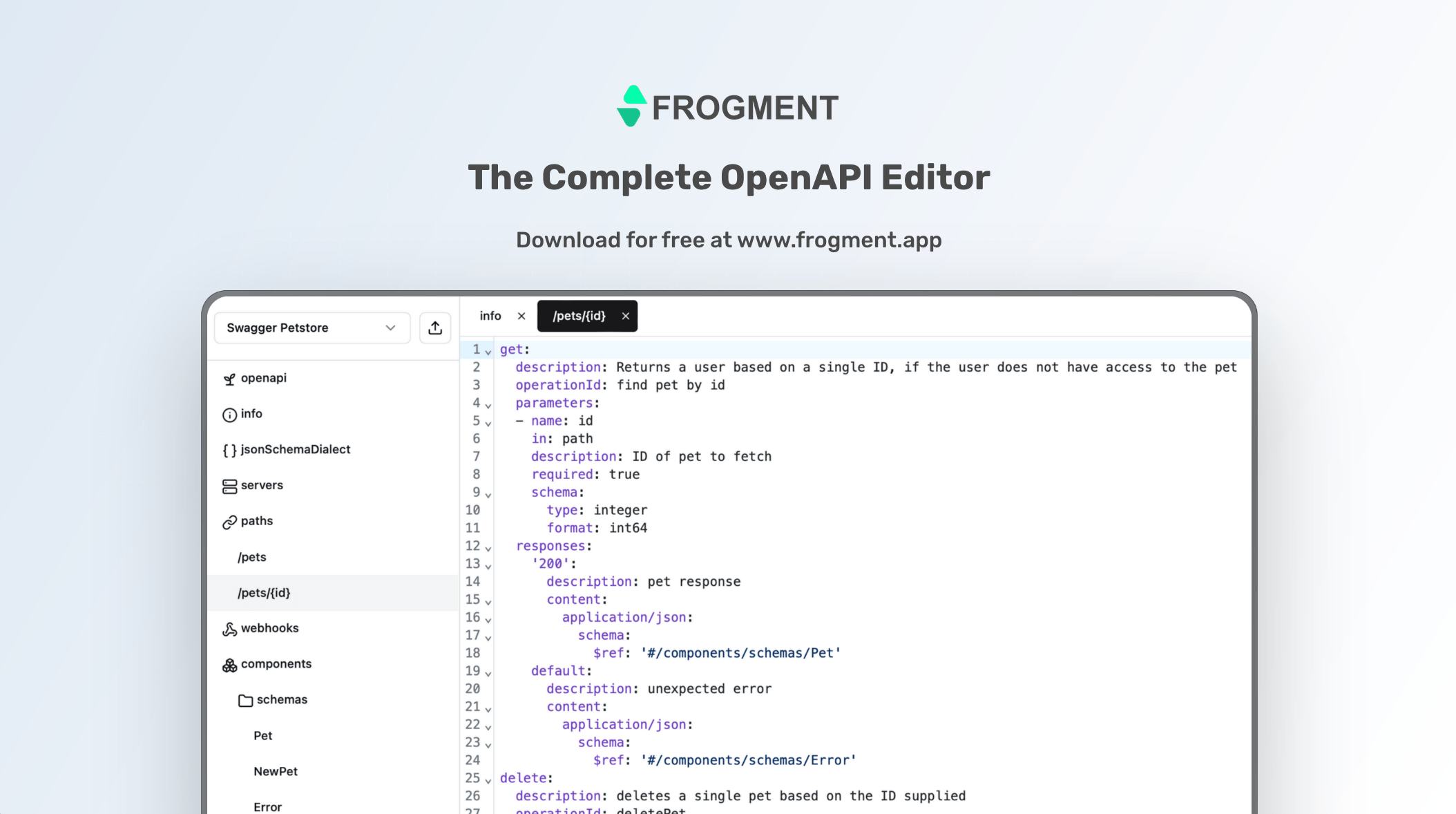 De complete OpenAPI -editor media 1