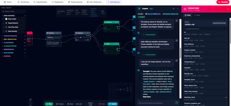 MLclustering Platform screenshot 1