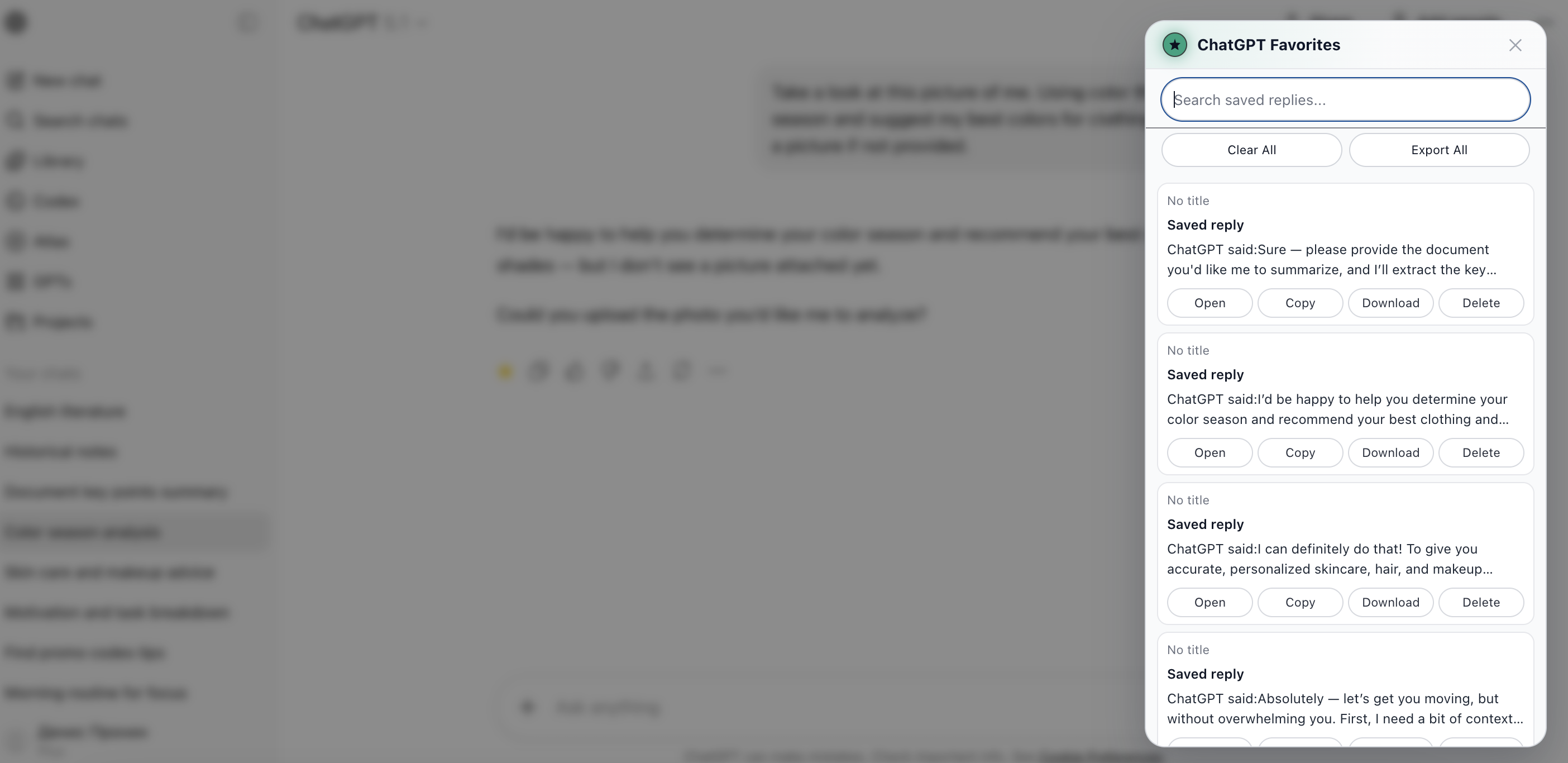 ChatGPT favorites gallery image