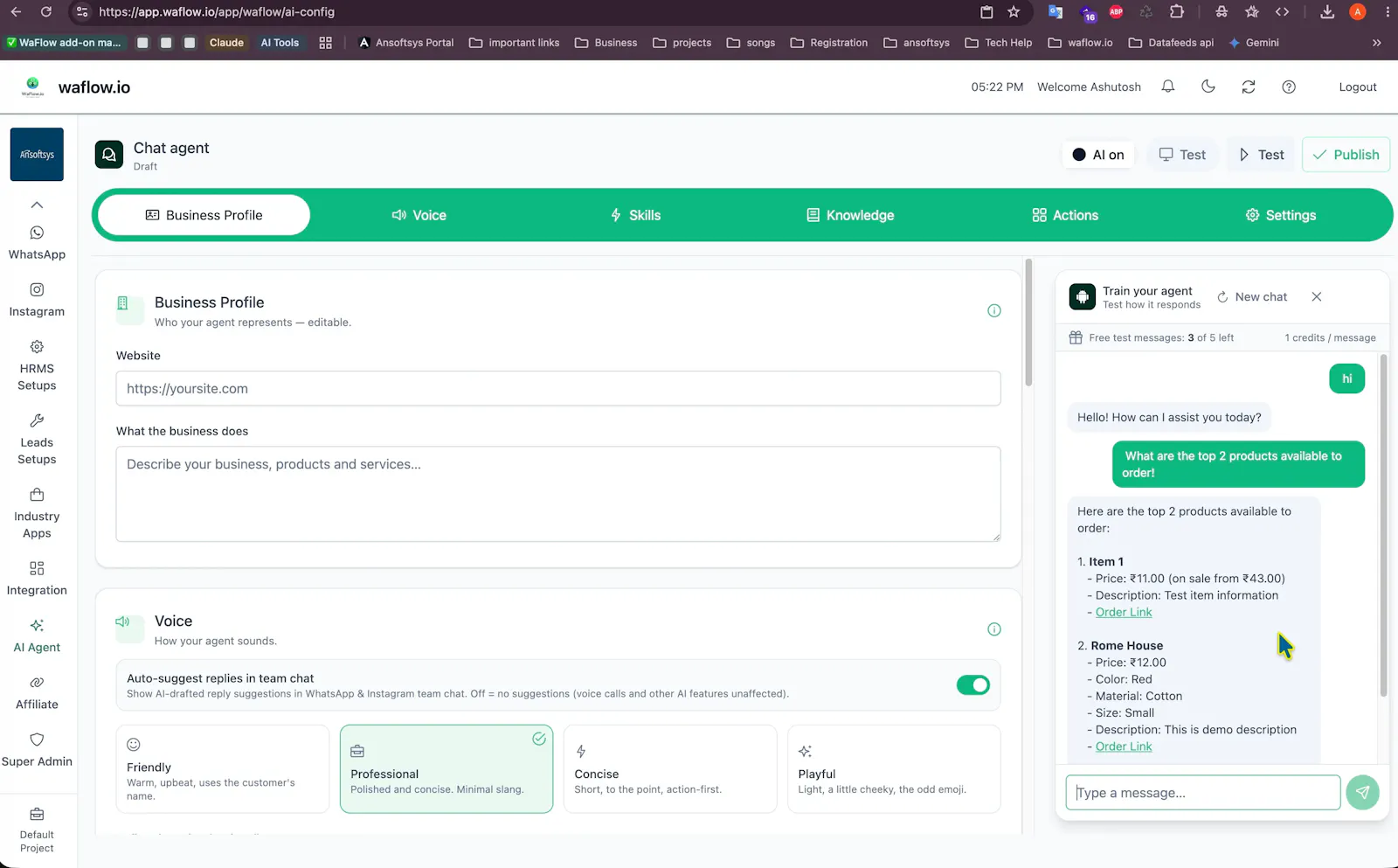 Waflow.io —WhatsApp & Instagram Business screenshot 1