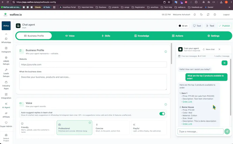 Waflow.io —WhatsApp & Instagram Business screenshot 1
