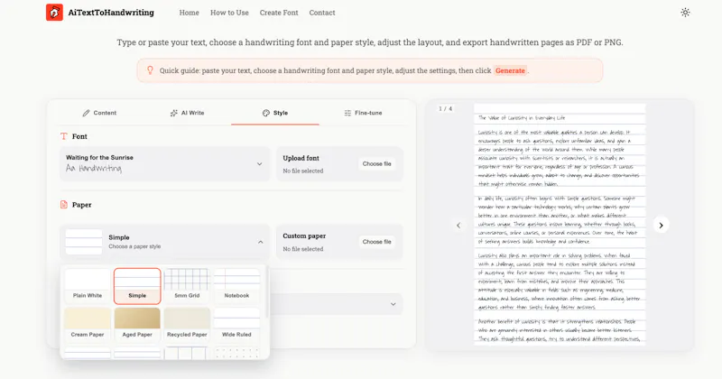 aitexttohandwriting screenshot 3