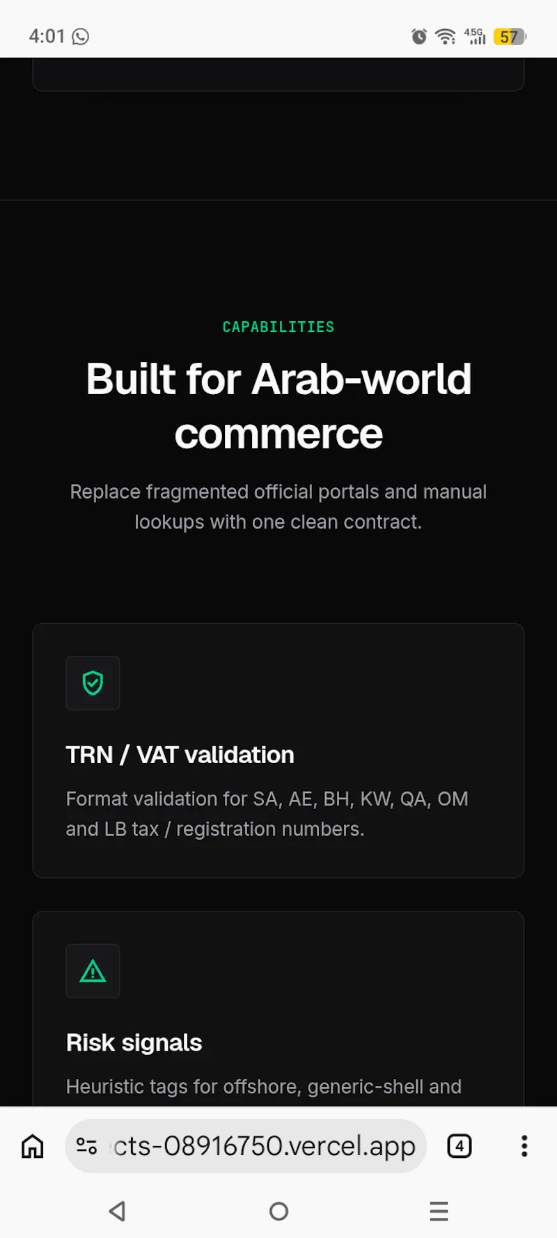  MENA-BIZ API screenshot 2