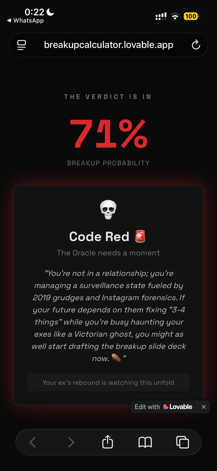 Breakup Calculator gallery image