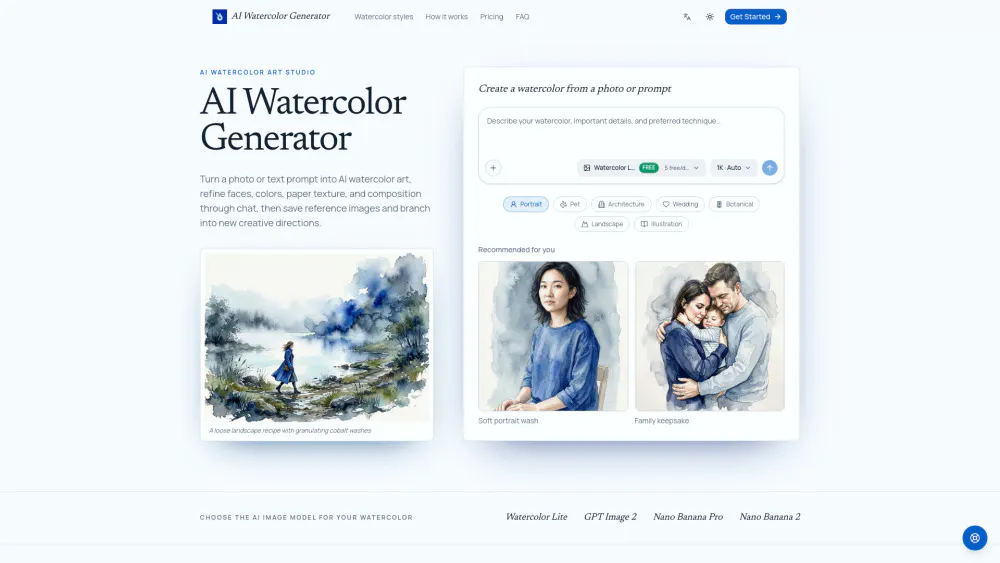 AI Watercolor Generator gallery image