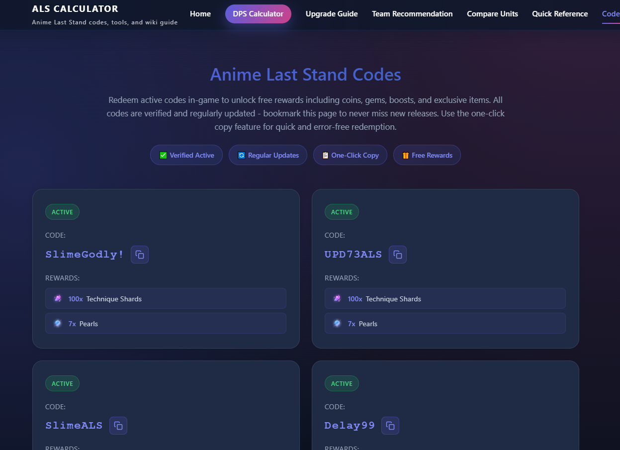 Anime Last Stand Calculator gallery image