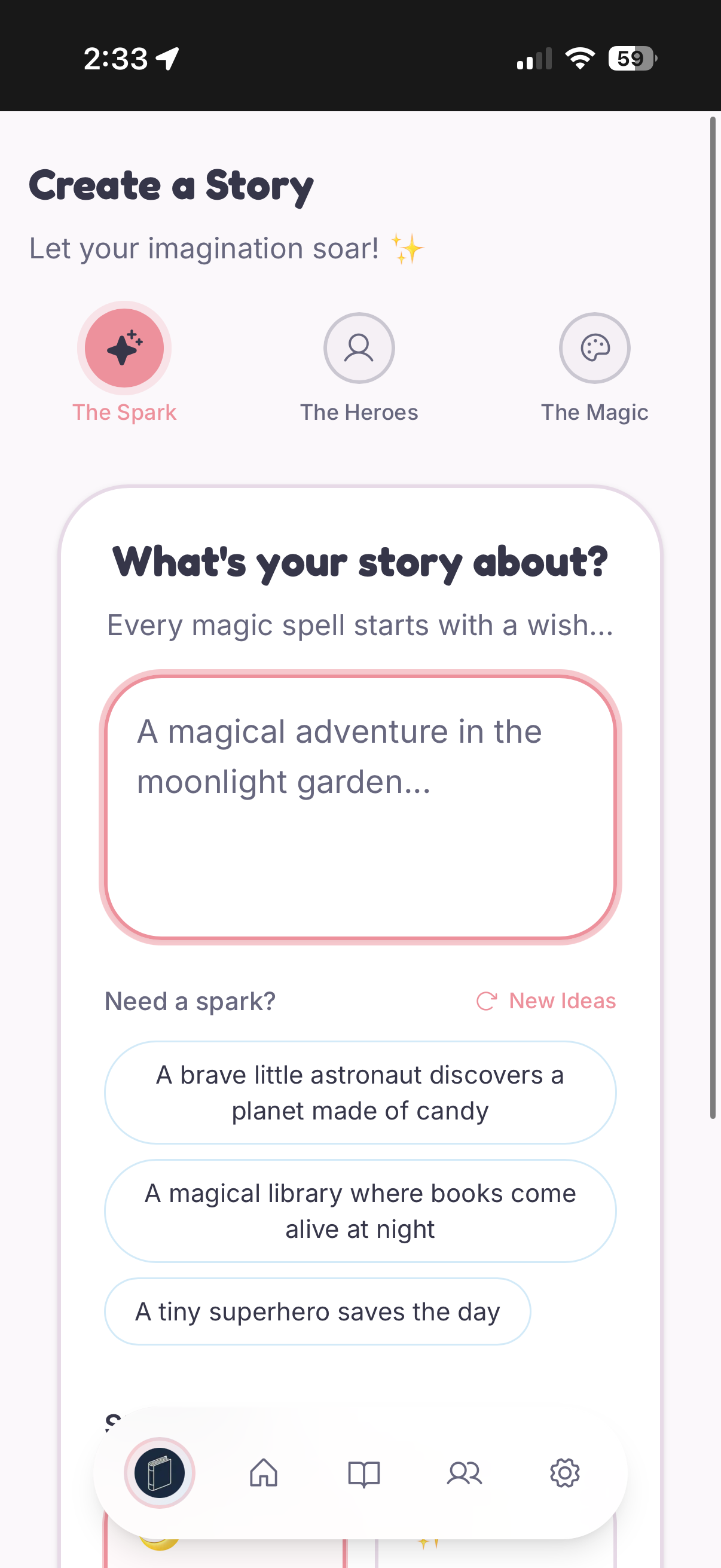 TinyTale - Main product screenshot demonstrating key features and user interface