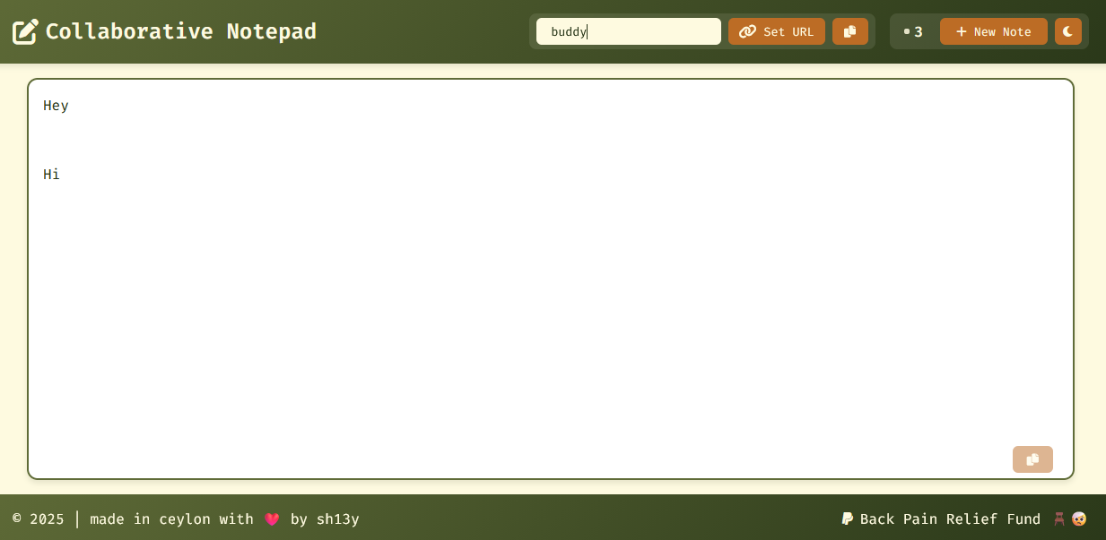 Collaborative Notepad - Screenshot 3 showing product features and functionality