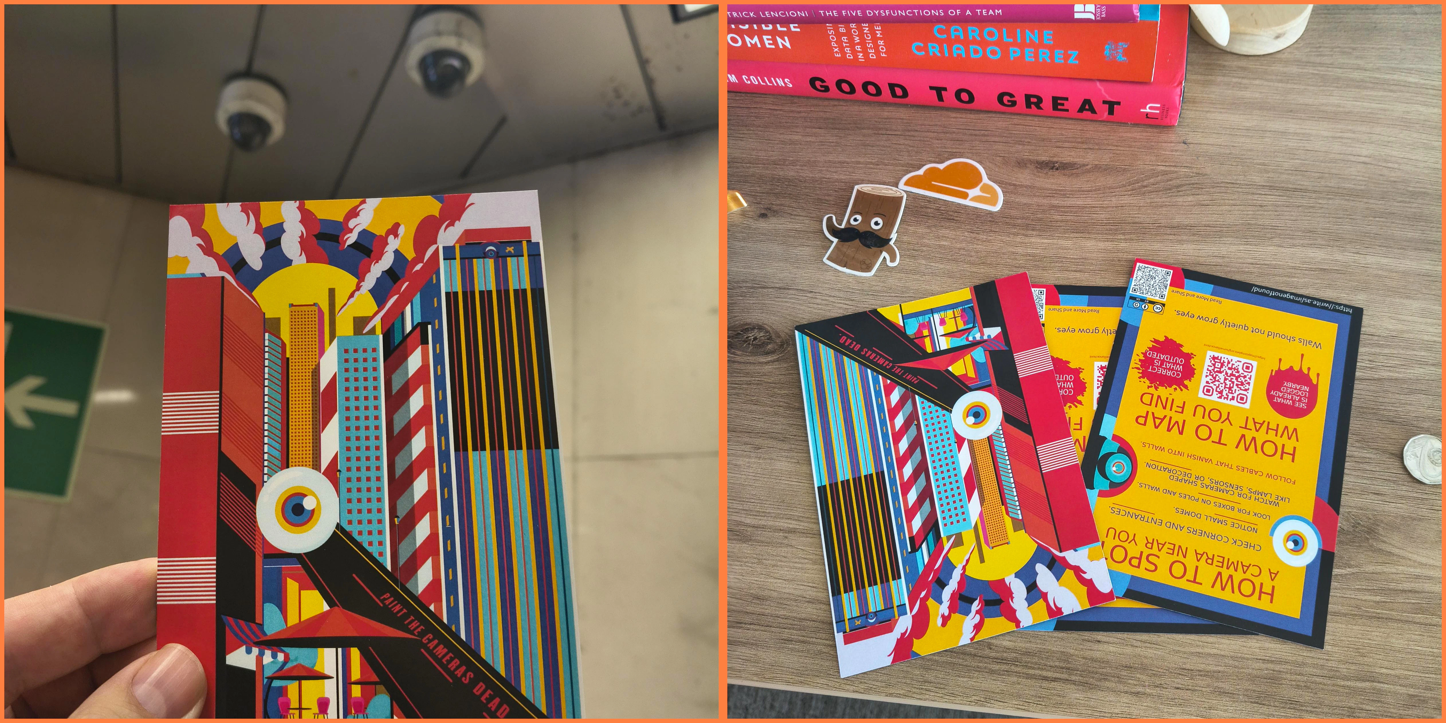 startuptile  Paint the Cameras Dead-Postcards for pushing back against surveillance.