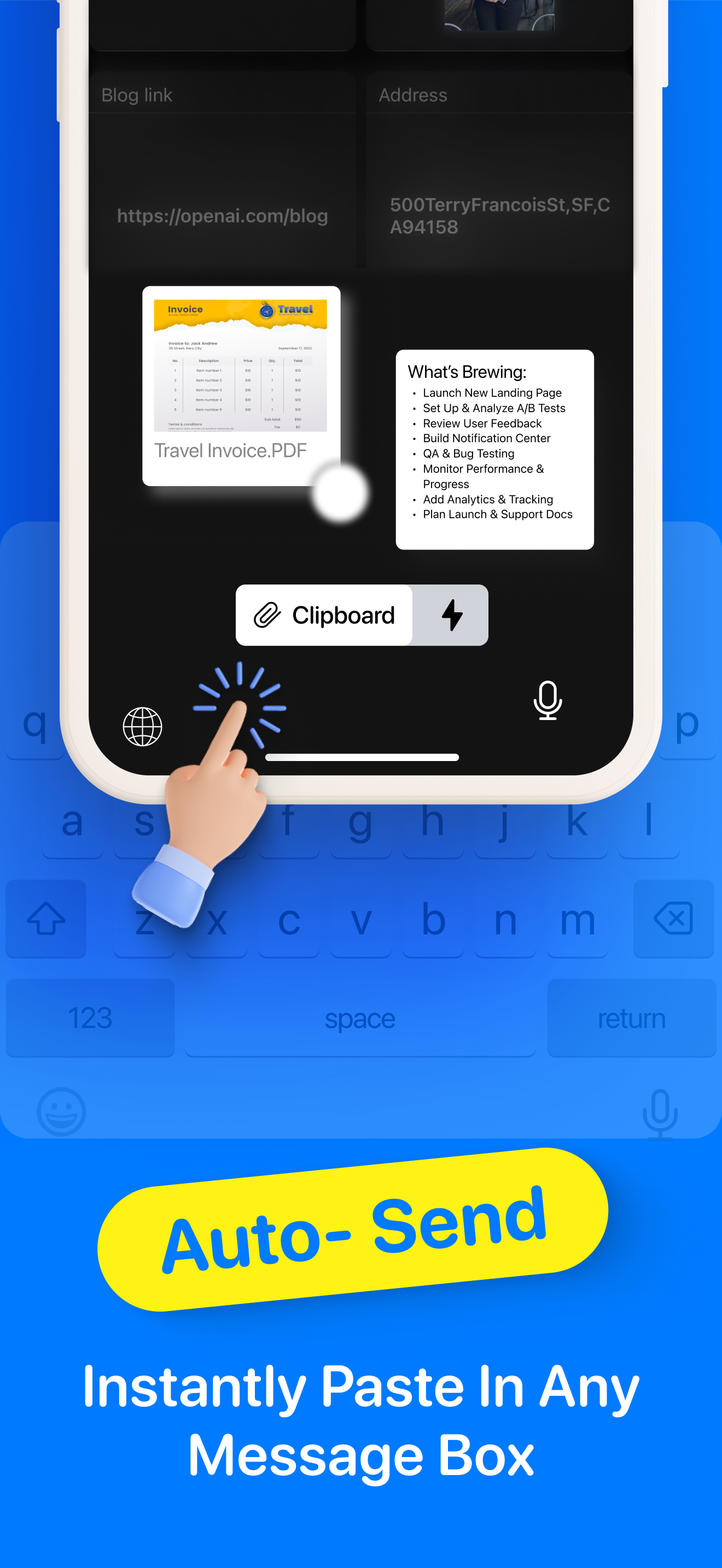 Mídia 3 de Clipkit - Digite menos.Cole mais rápido com teclado clipkit