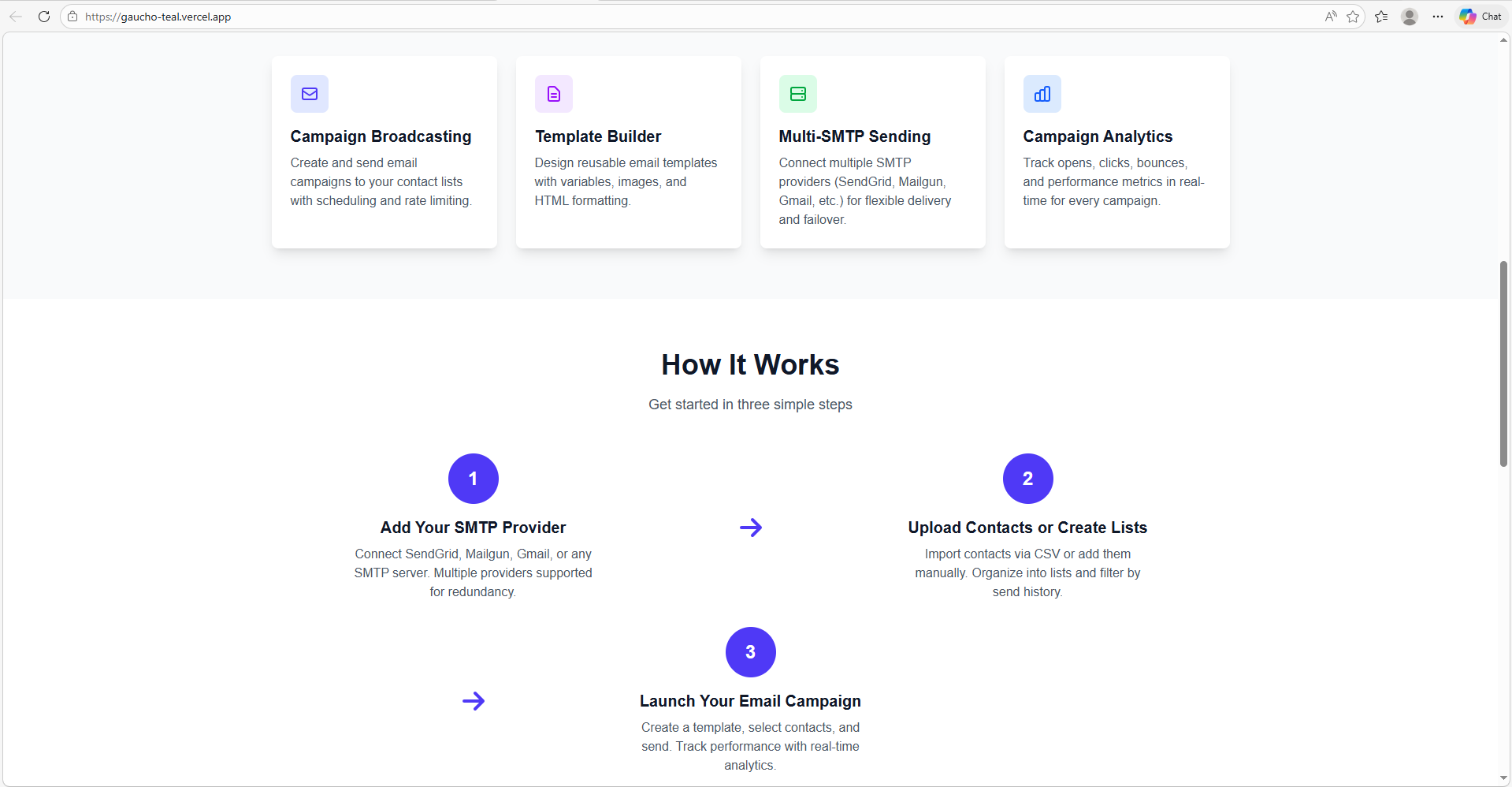 GAUCHO email broadcasting platform gallery image