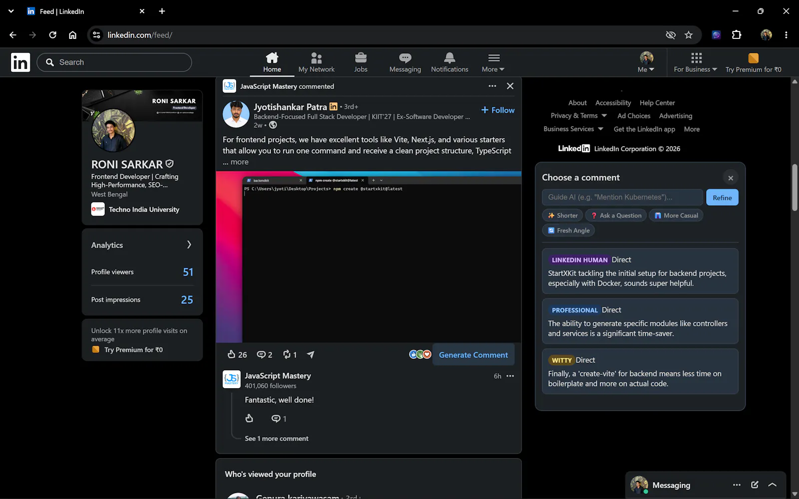 LinkedIn Comment Generator screenshot 5
