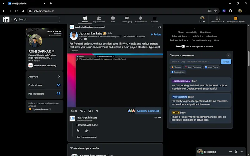 LinkedIn Comment Generator screenshot 5