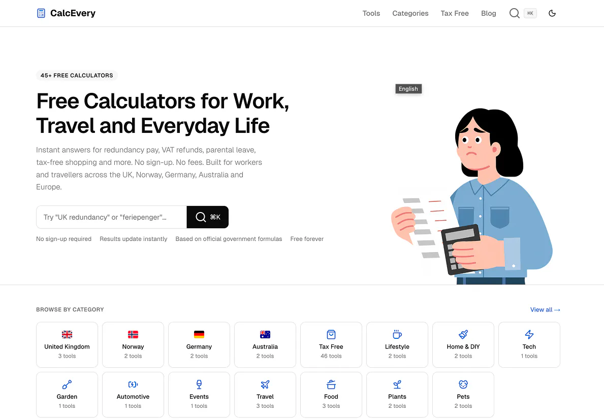 Banner del producto CalcEvery - Free Calculators Collection