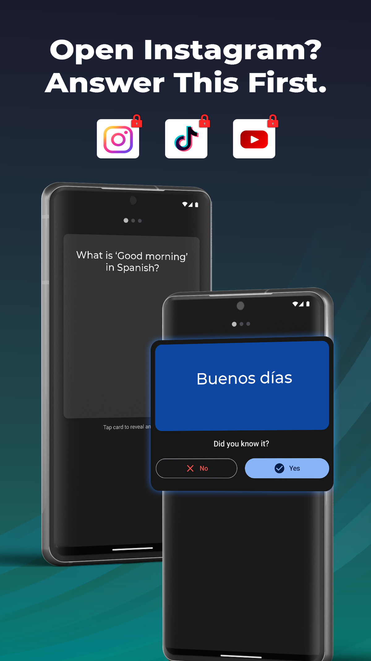 CardGate: Block apps behind a quiz gallery image