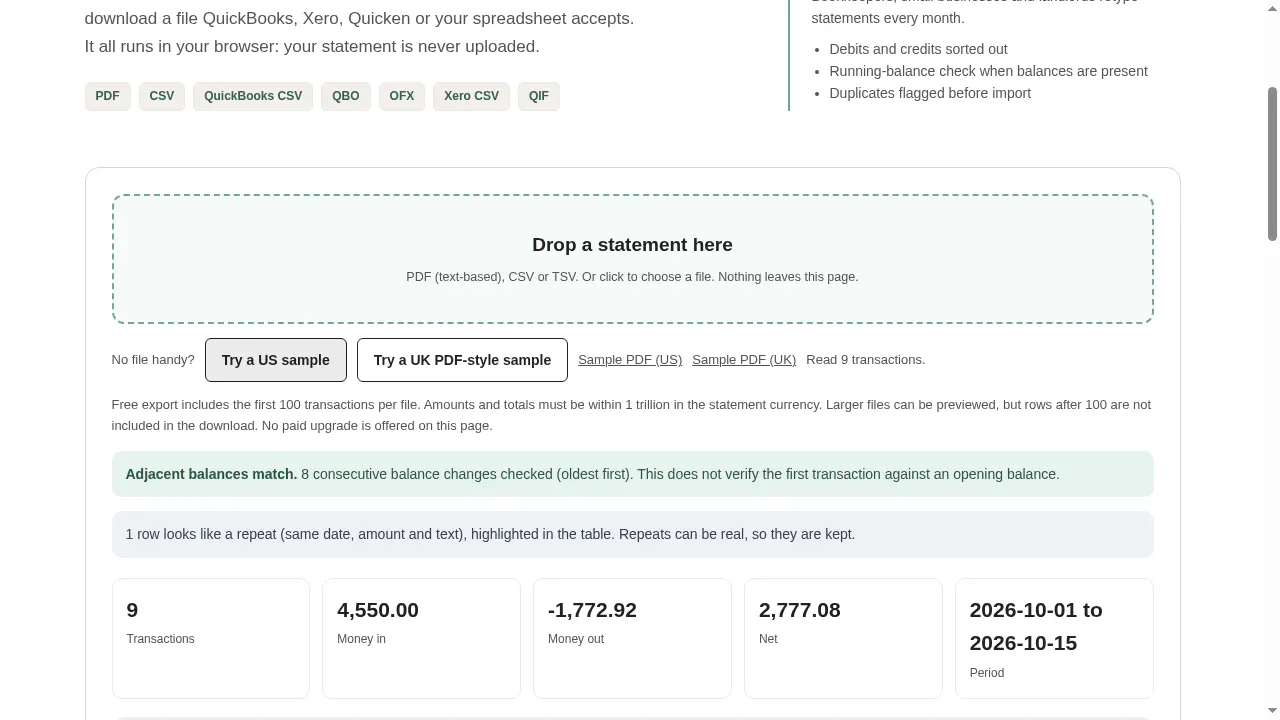 Statement Converter gallery image