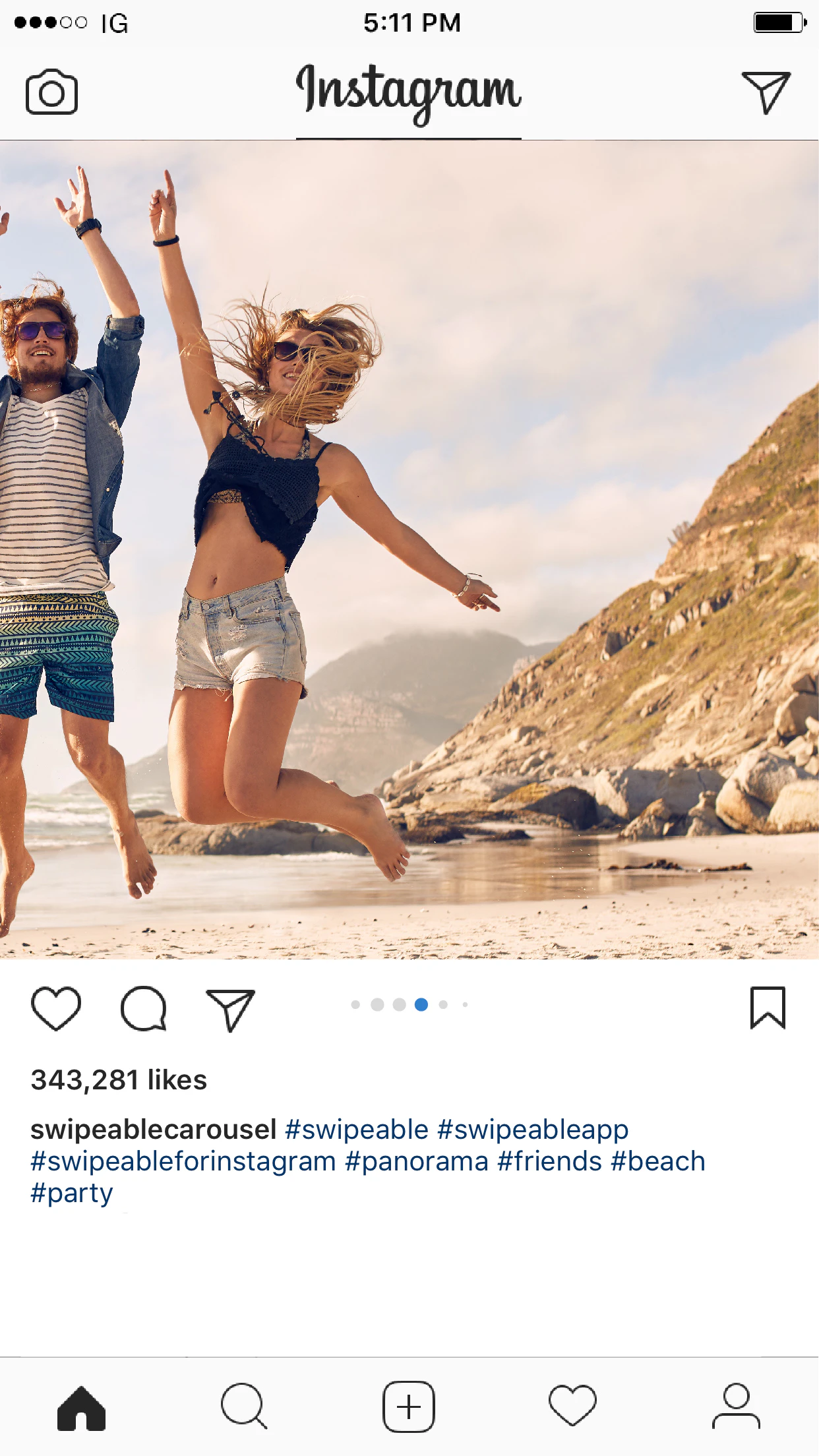 Swipeable Panorama for Instagram Image