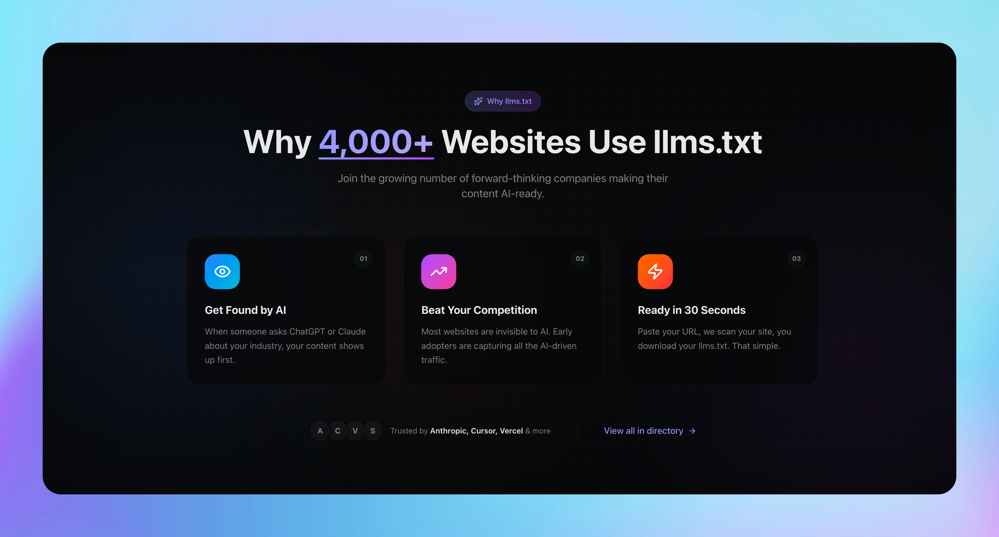 llmstxtdirectory.org gallery image