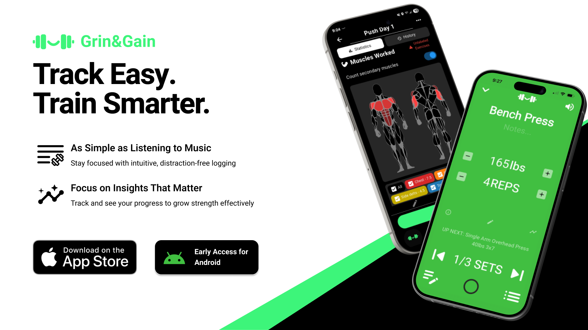 Grin&Gain - Main product screenshot demonstrating key features and user interface