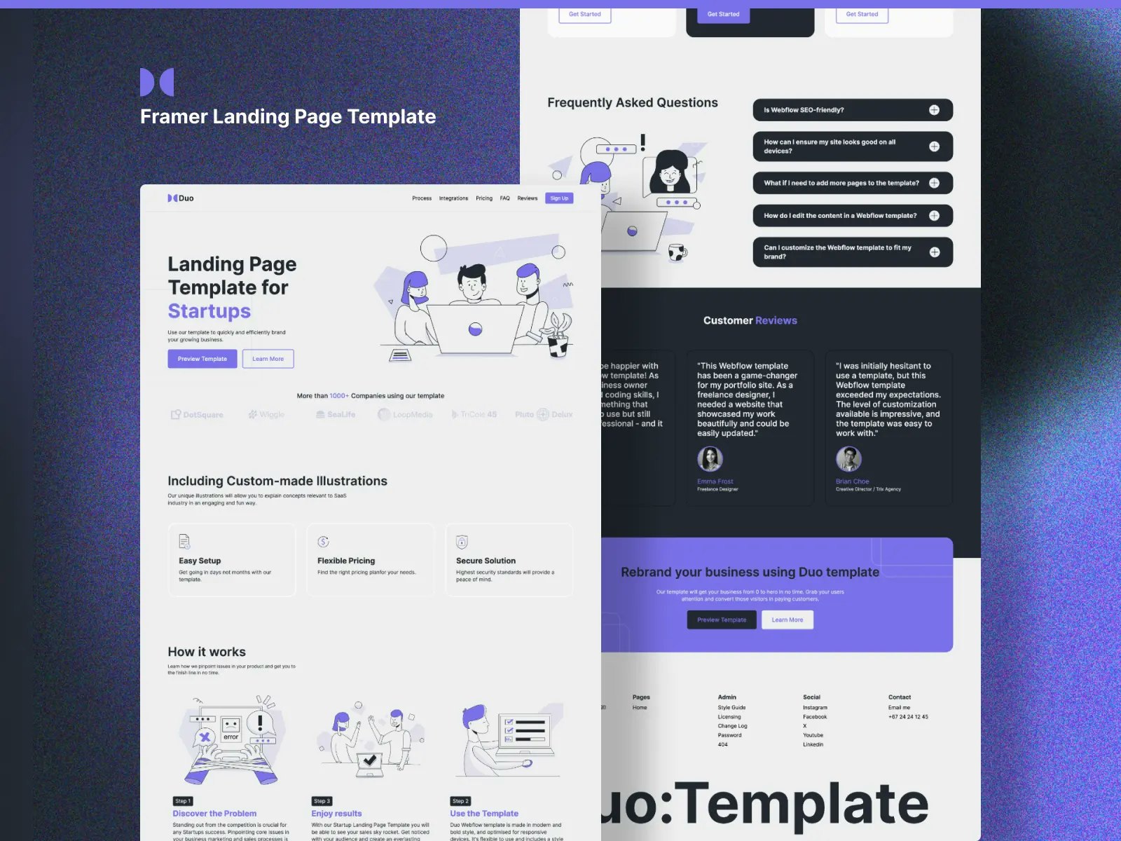 เทมเพลตหน้า Landing Page Duo สำหรับ startups media 1