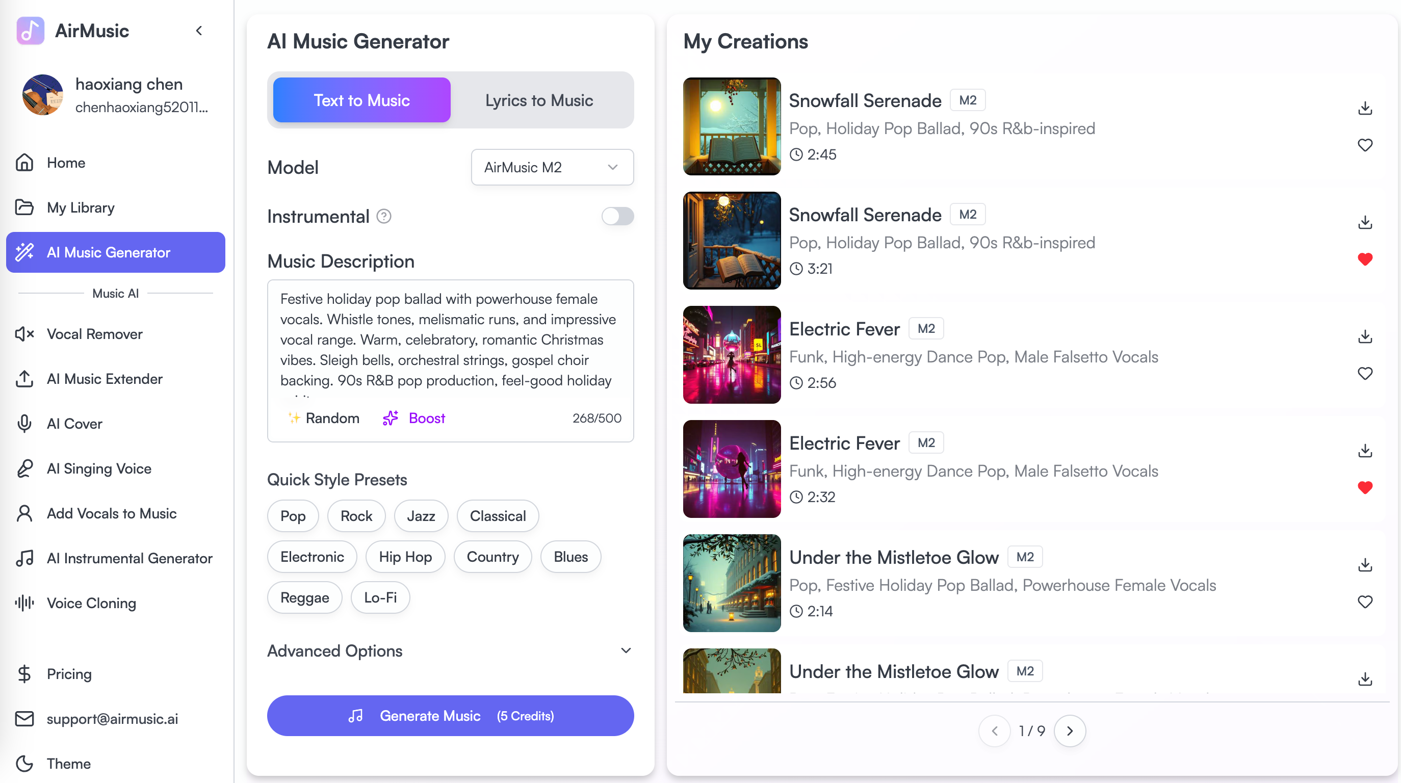 AirMusic - AI Music,Cloning,Singing Pic - Screenshot 2 showing product features and functionality