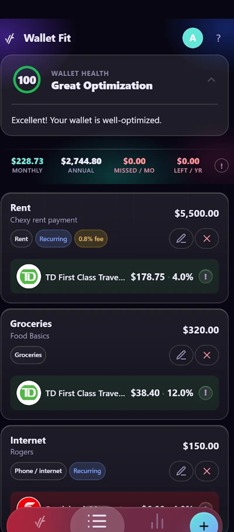 WalletFit screenshot 3