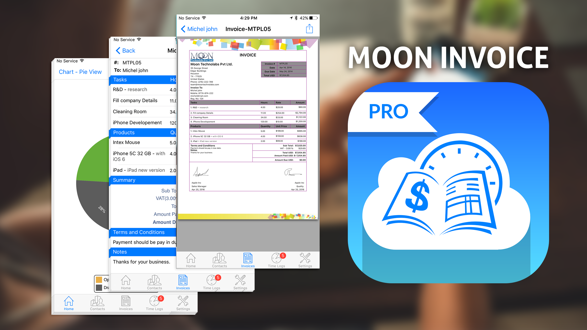 Moon Invoice Pro -  Invoice & Estimate App gallery image