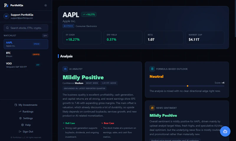 PortfoliQa screenshot 3