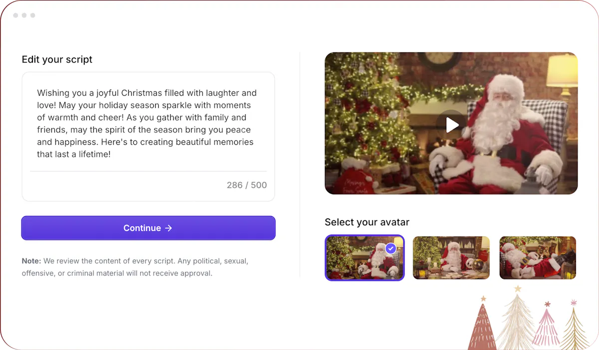 Text to Santa Videos by Gan.AI