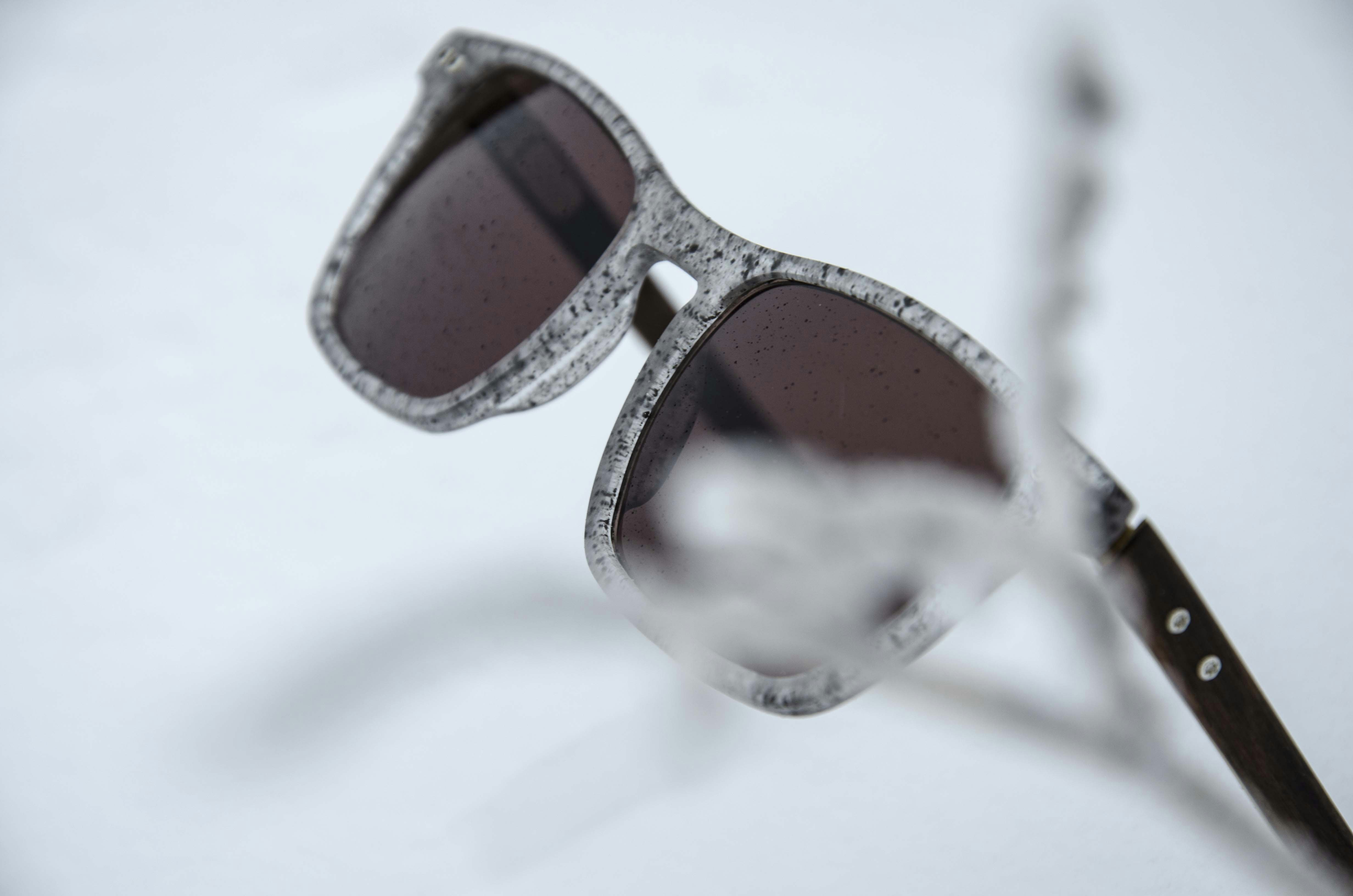 Sunglasses with volcanic stone shards