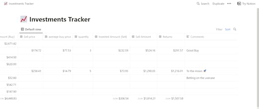 Investment Tracker gallery image