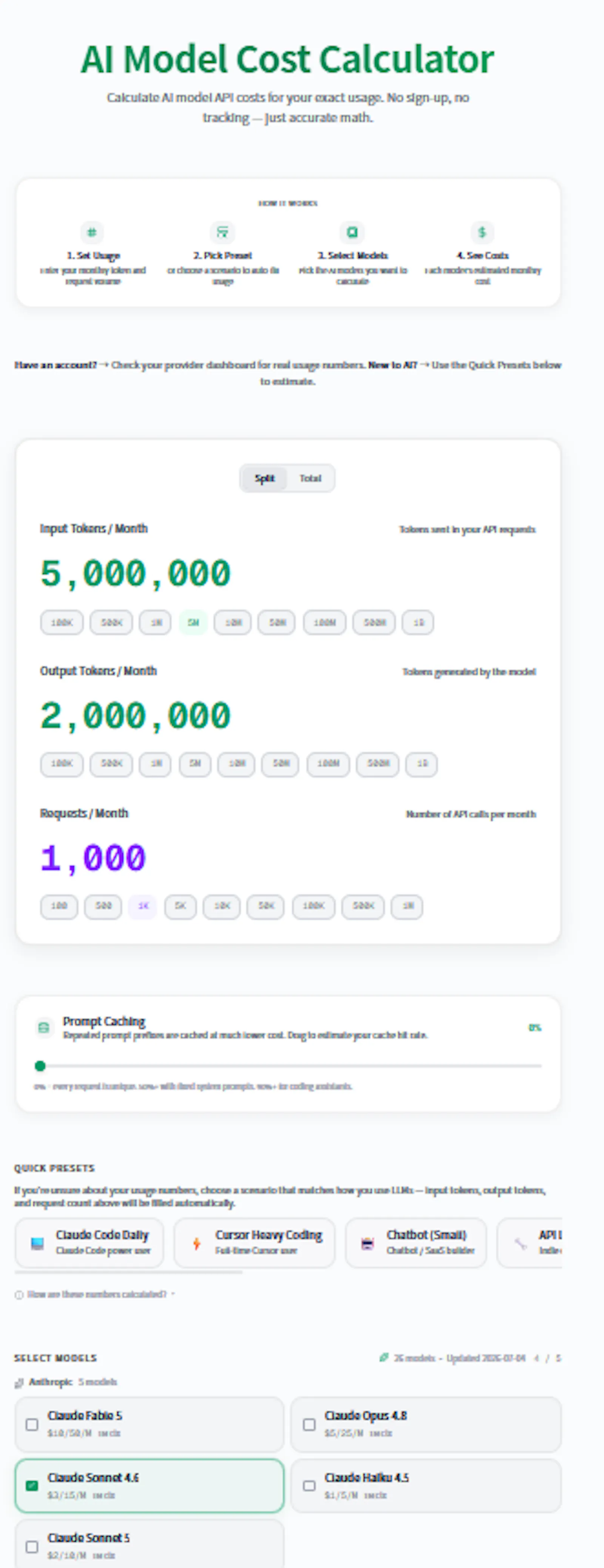 AI Model Cost Calculator screenshot 2