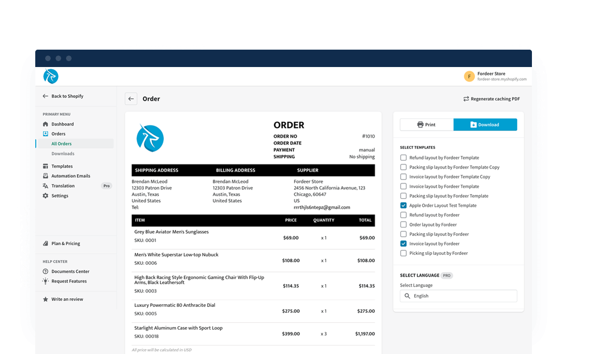 Foreer Invoice Order Printerメディア4