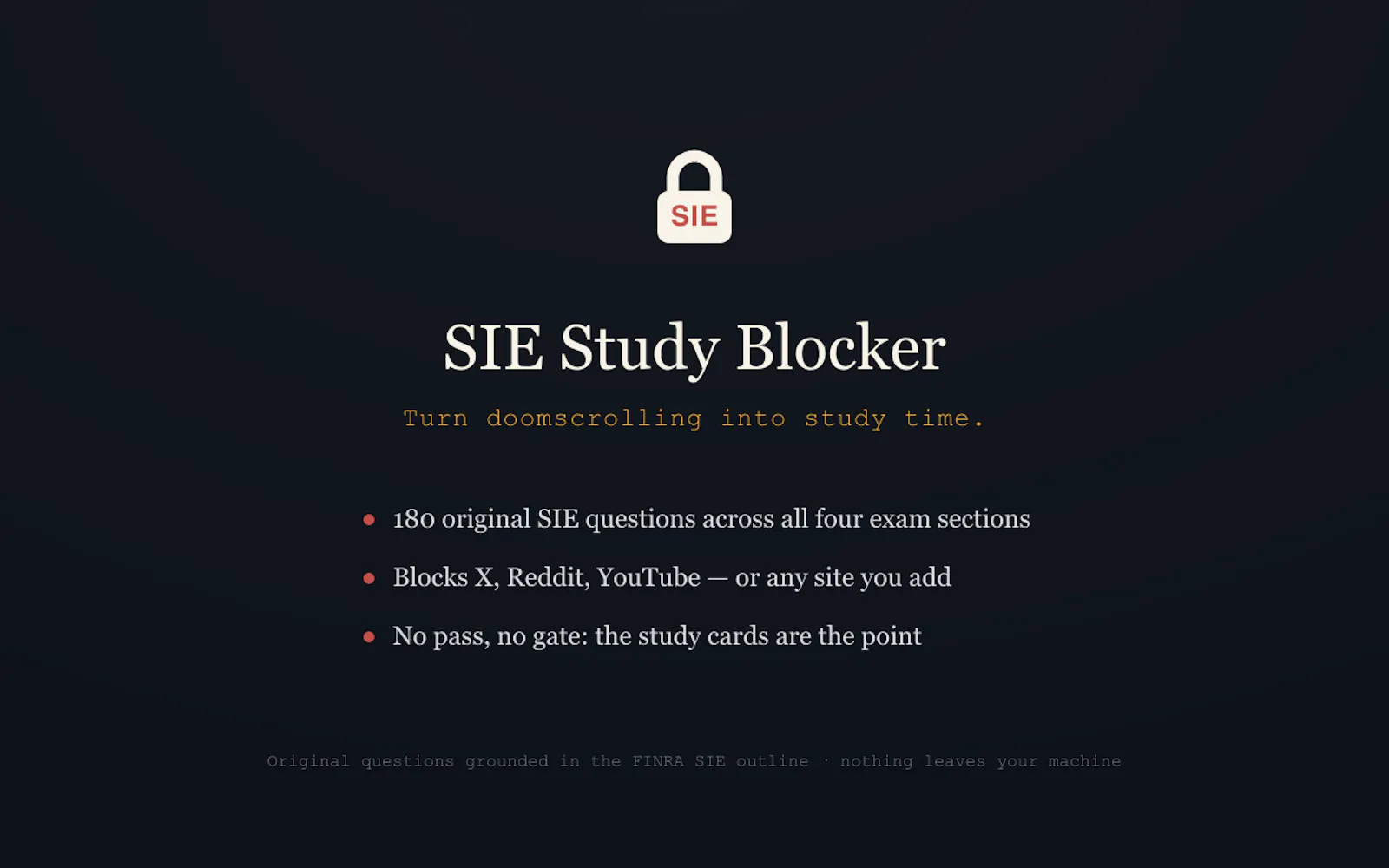 SIE Study Blocker screenshot 2