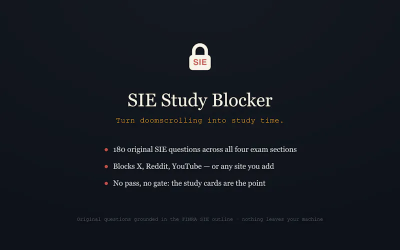 SIE Study Blocker screenshot 2