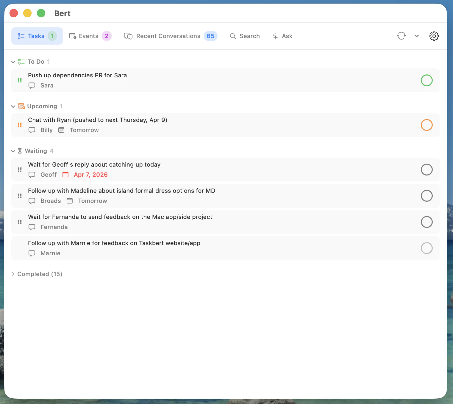 Task Bert screenshot 2