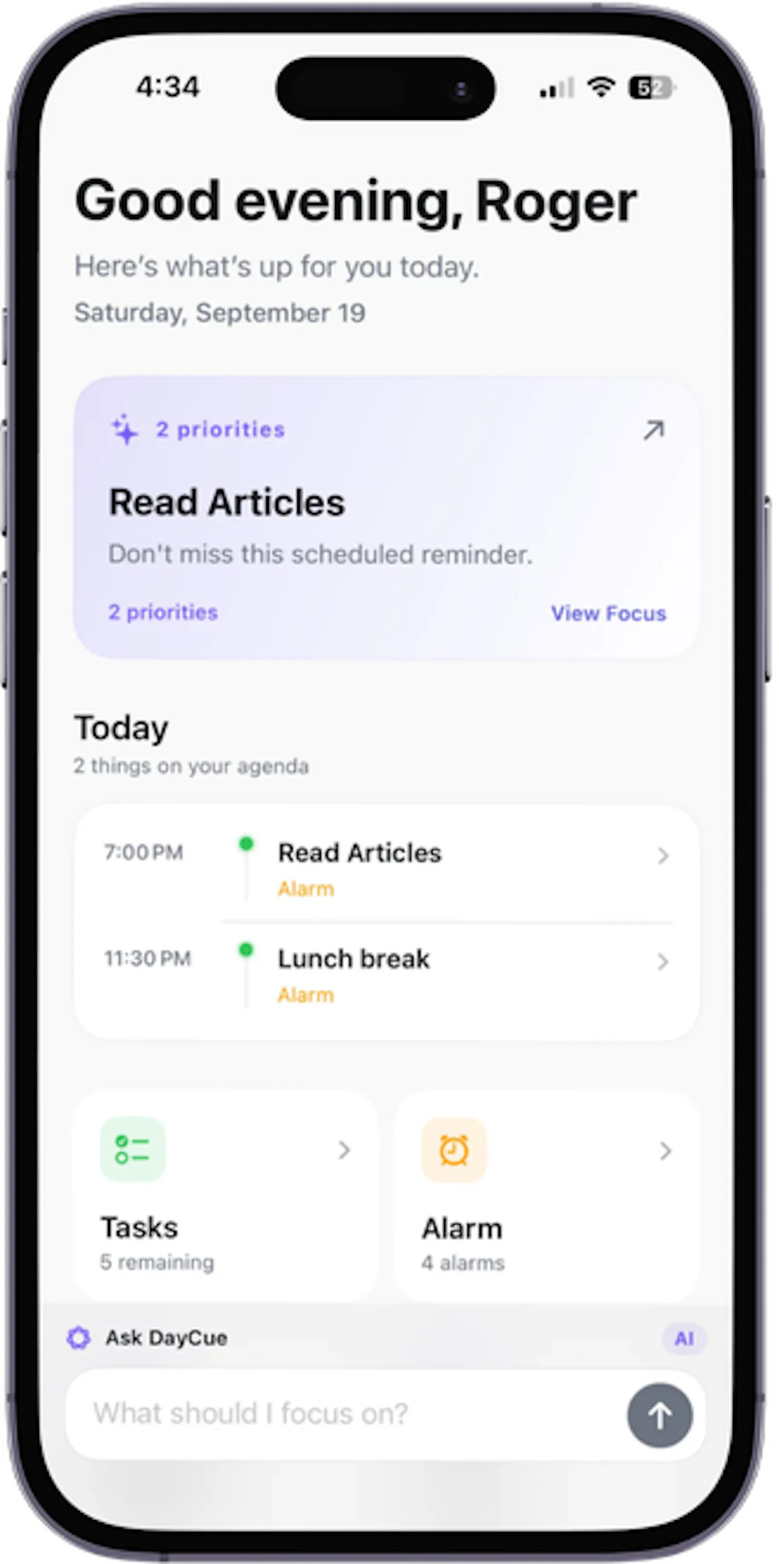 DayCue - Daily Agenda Agent screenshot 2
