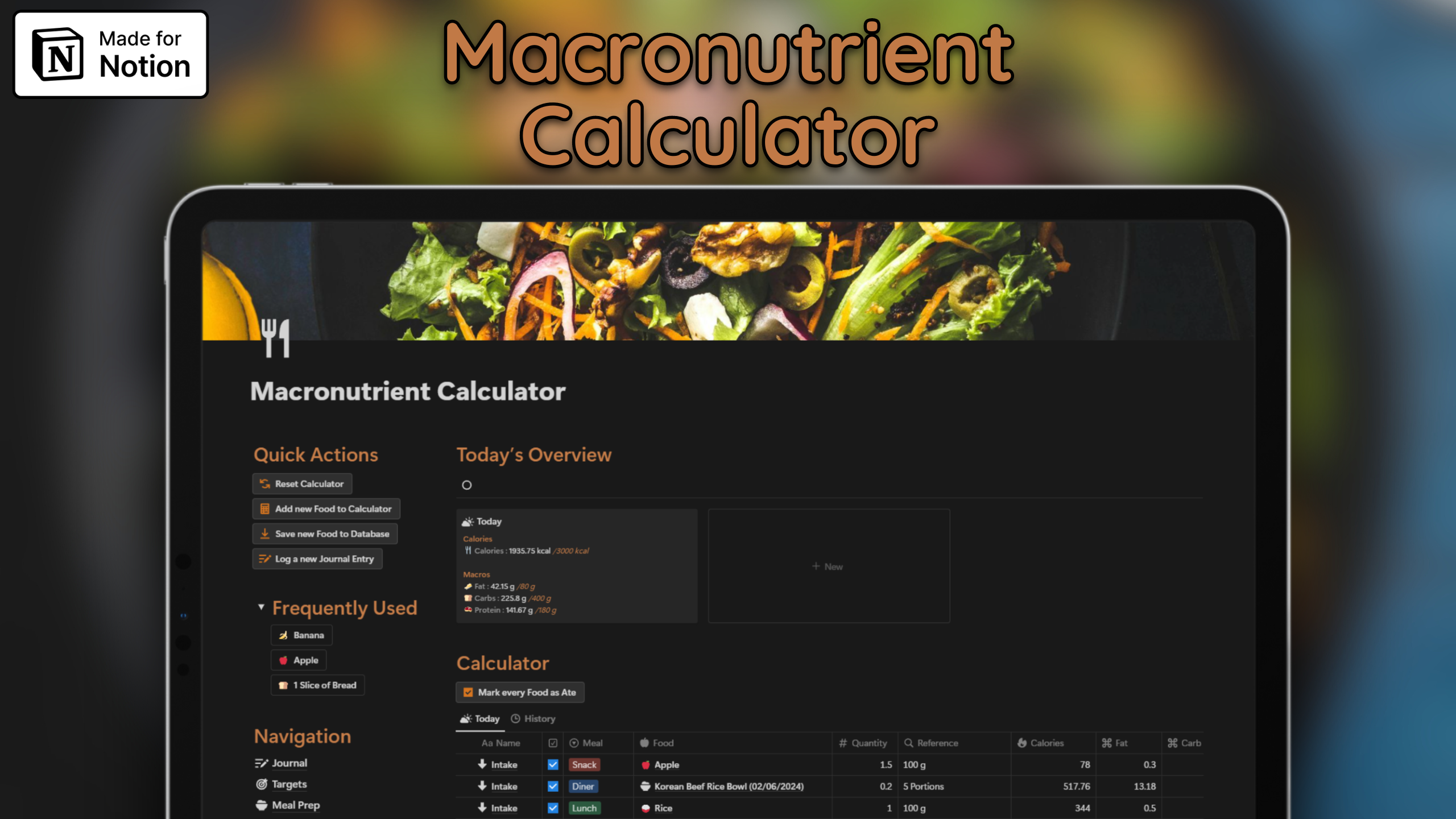 Notion Macronutrients Calculator media 1