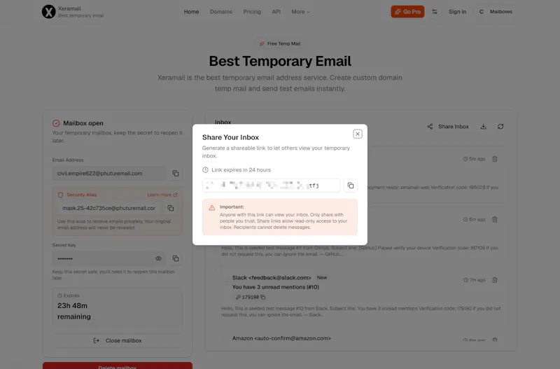 Xeramail screenshot 2