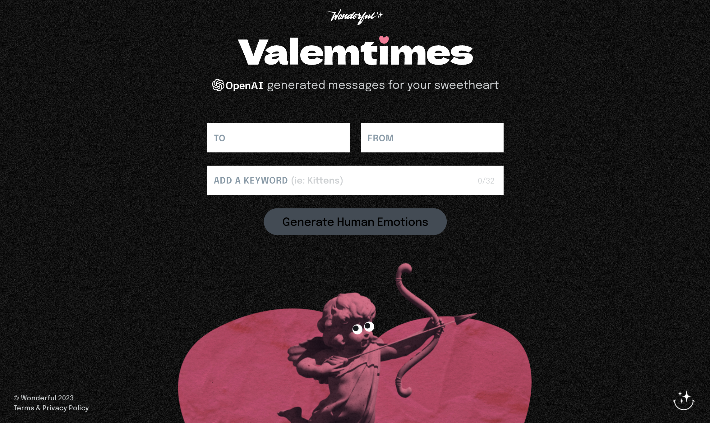 Valemtimes - Openai tarafından güçlendirilen ücretsiz bir AI Valentine jeneratörü 💘 medya 2