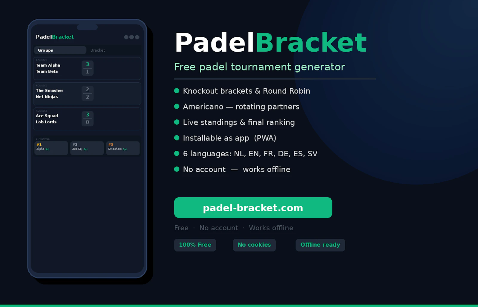 PadelBracket screenshot 1