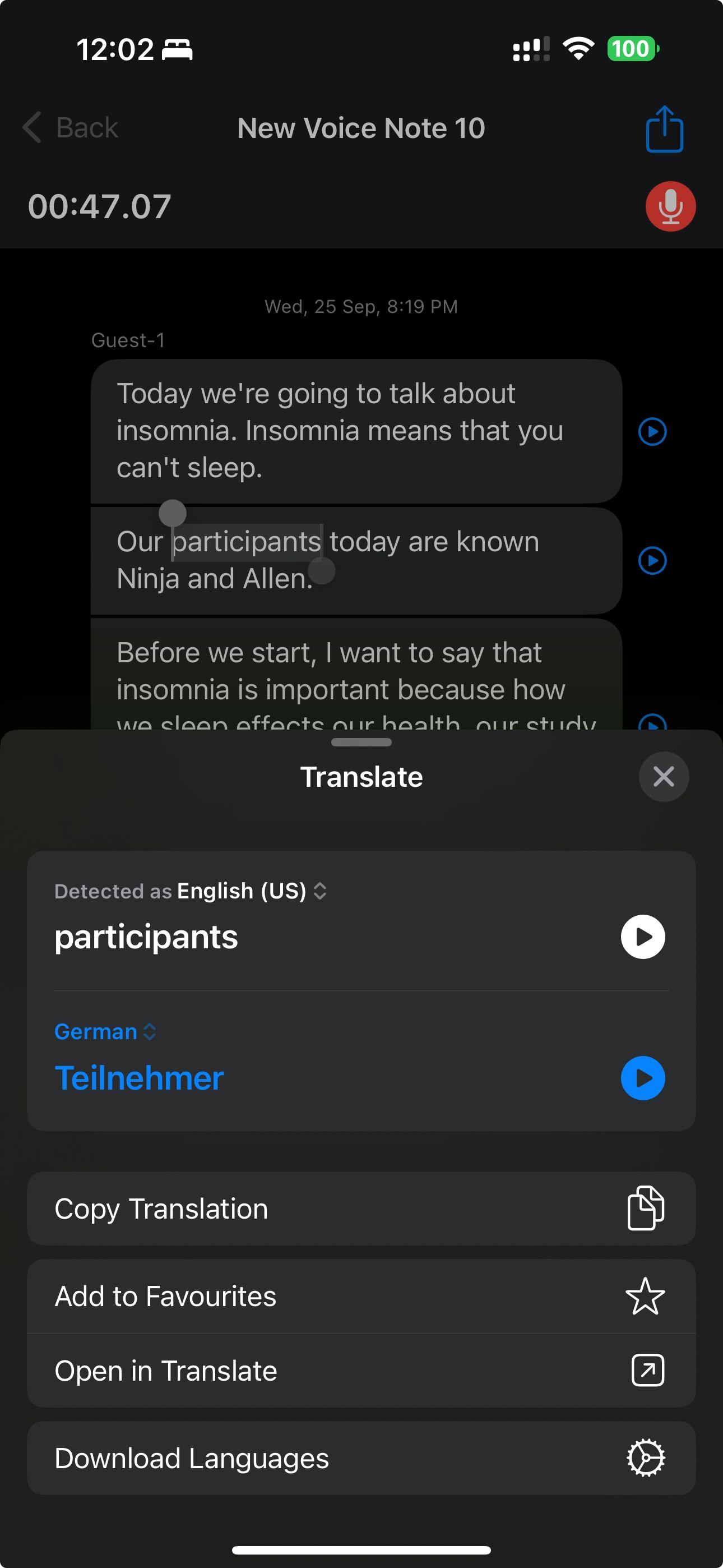 Andynote - Live -Transkription mit Lautsprecher -ID Medien 6