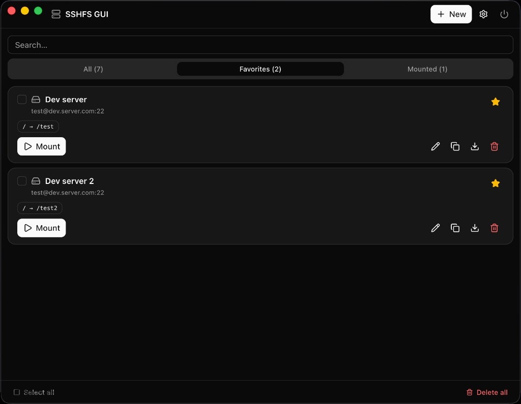 SSHFS GUI gallery image