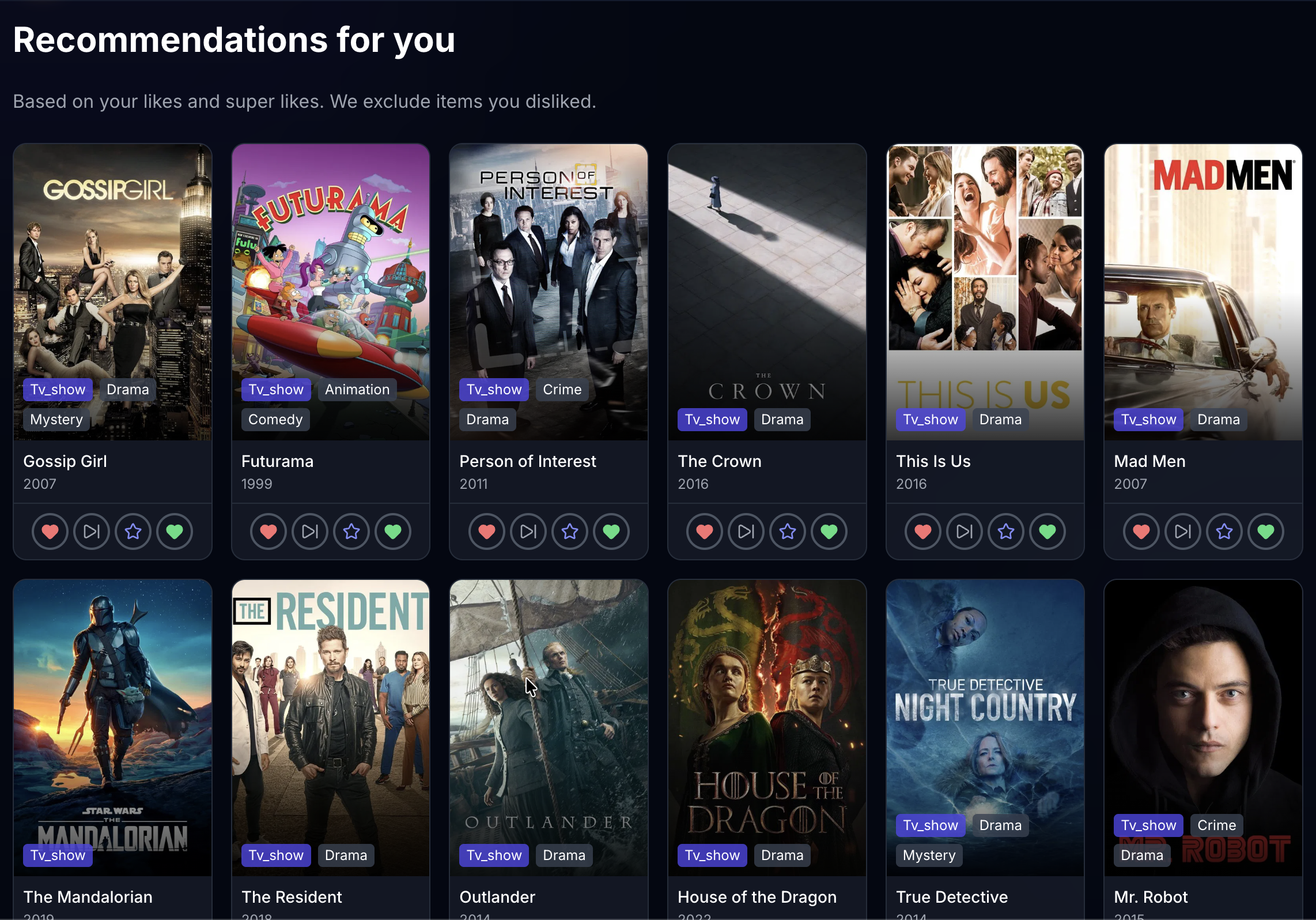 Tastefinder - Swipe movies & TV shows - Screenshot 4 showing product features and functionality