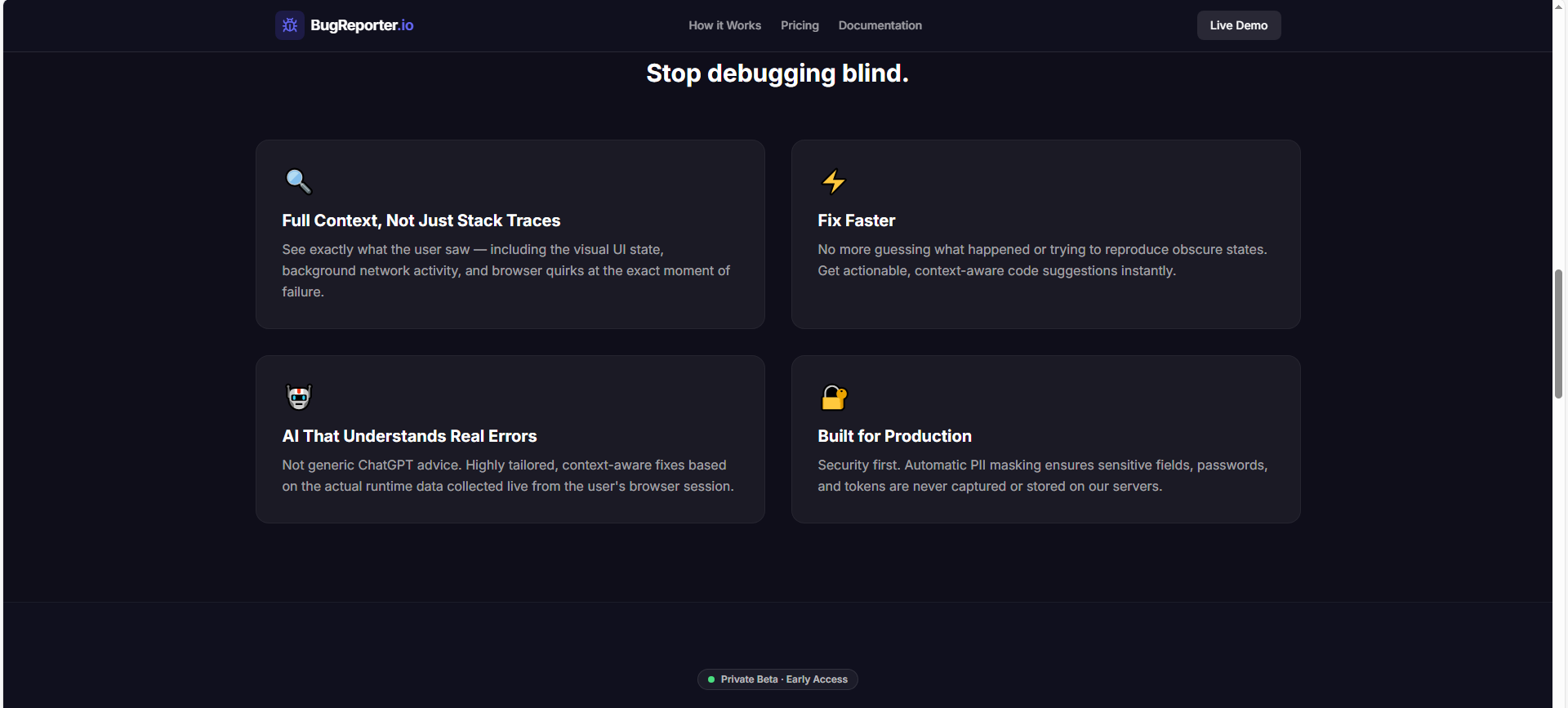 Universal Bug Reporter - Screenshot 4 showing product features and functionality
