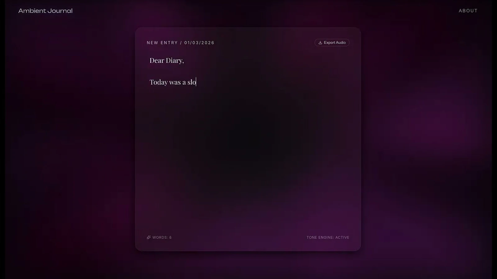 Ambient Journal screenshot 1 (video preview)