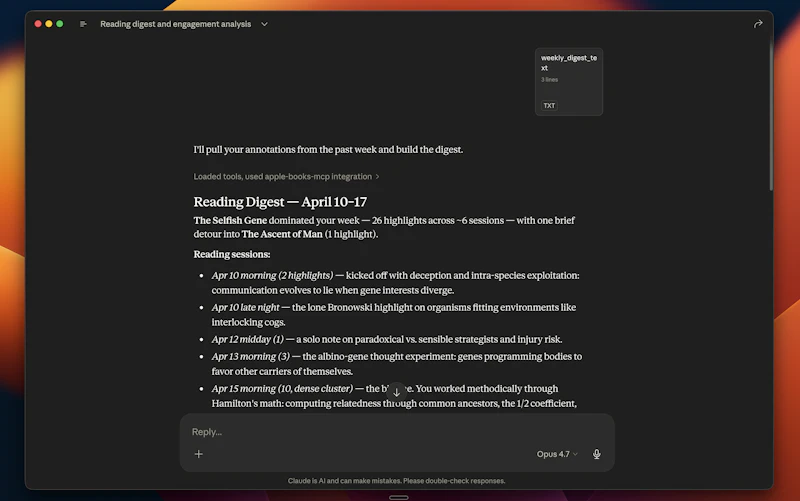 Apple Books MCP screenshot 3